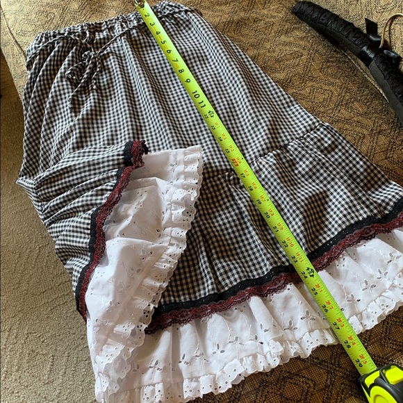 Gingham Black and White Ruffle Skirt - Picture 16 of 17